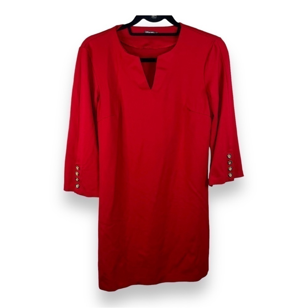 Small J McLaughlin Red Dress Event Party Cocktail Wedding Stretch